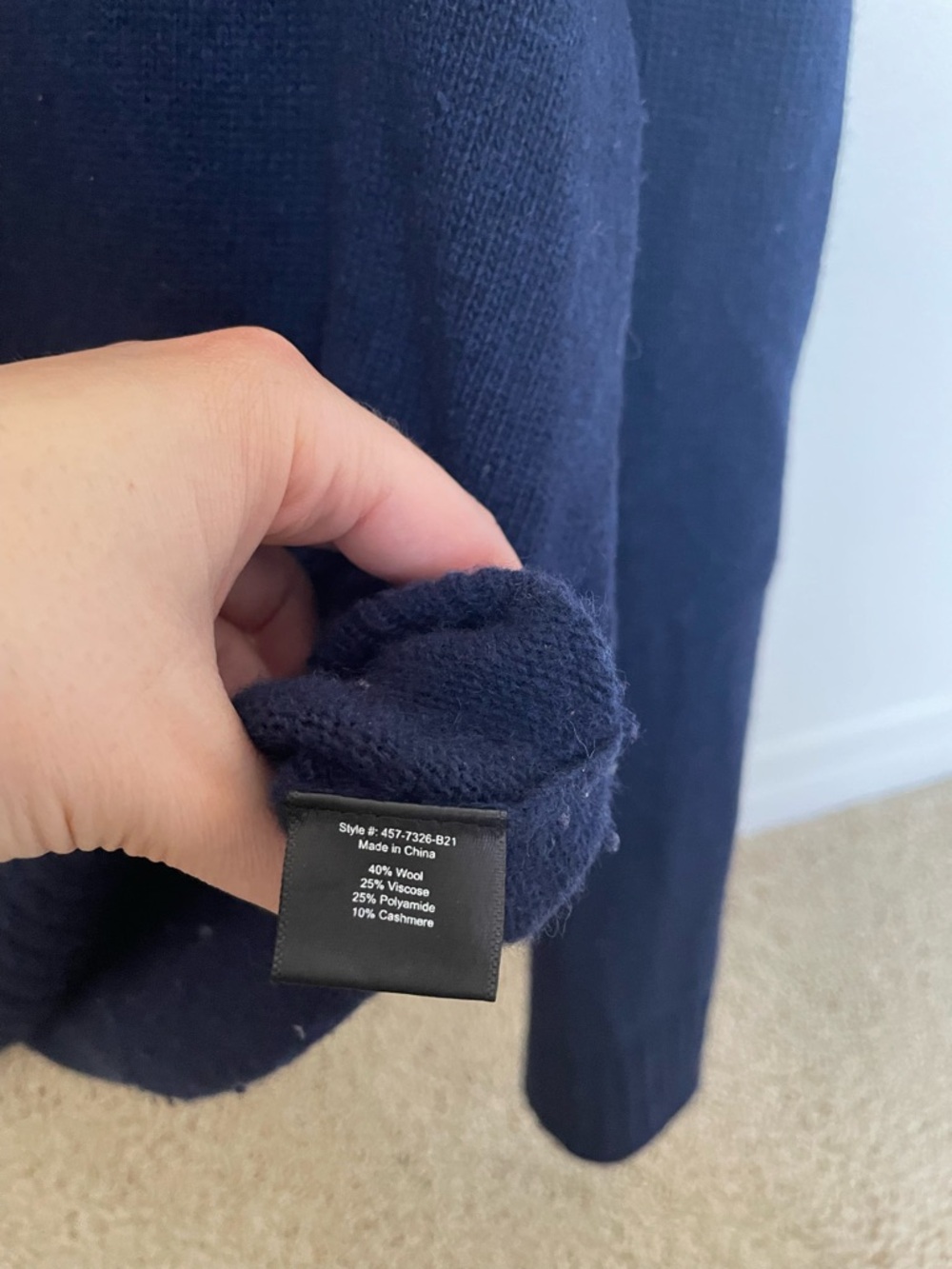 Jenni Kayne Everyday Sweater | Navy | Size S - Picture 5 of 8